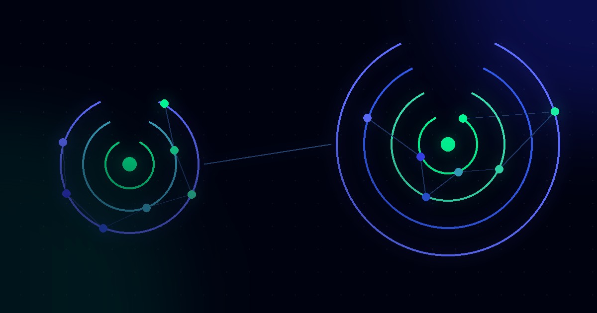 Network arcs illustration in Aixclerate brand colours